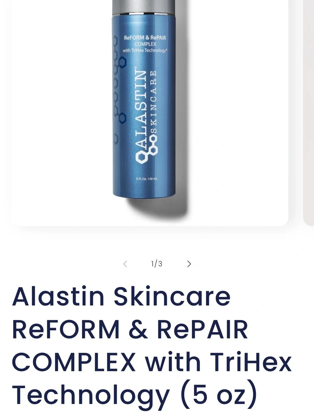 Alastin Skincare ReFORM & RePAIR COMPLEX with TriHex Technology (5 oz) Sealed